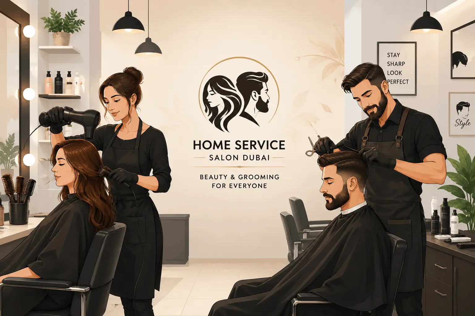 Professional home salon service in Dubai